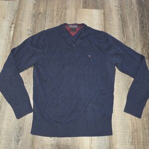 Tommy Hilfiger Blue Navy Sweater Pima Cotton Cashemere Men's Size Small